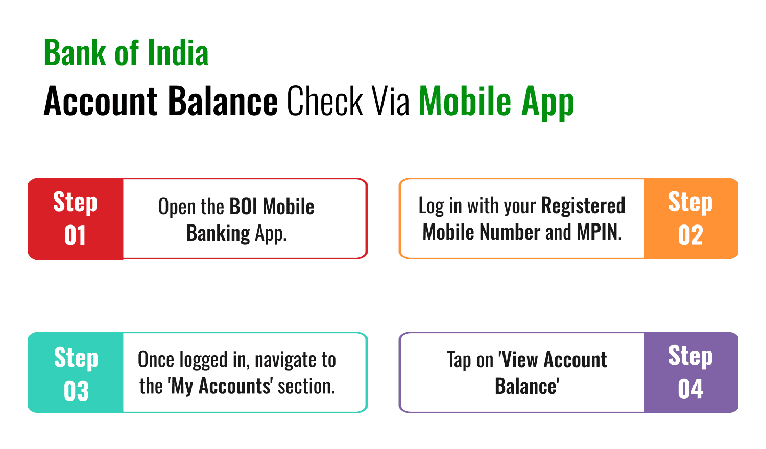 Bank of India Account Balance Check Via Mobile App